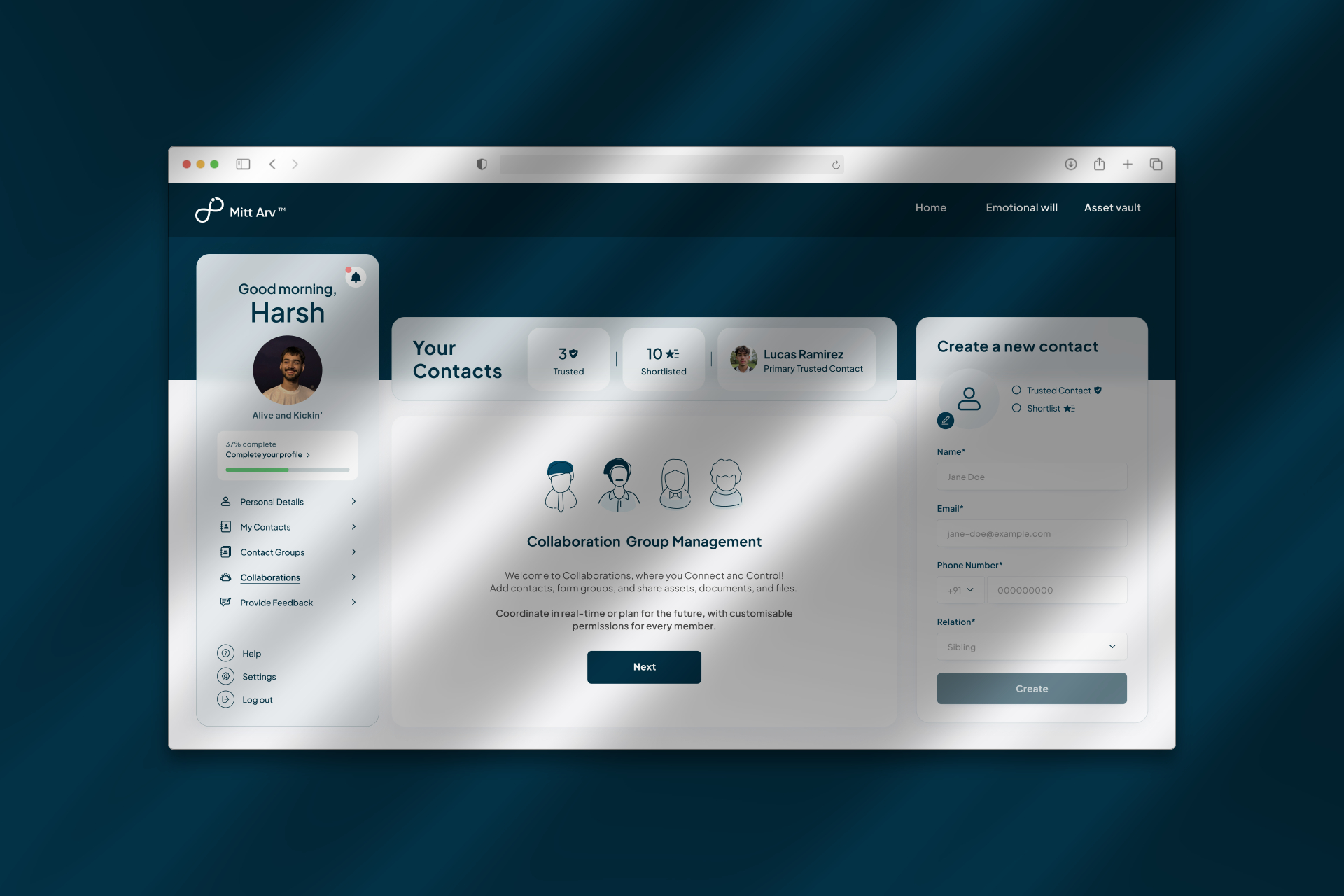 Collaboration Landing Page (Before)
